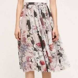 Anthropologie Varun Bahl Midi Floral Skirt